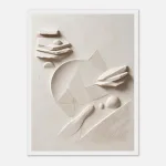Mineral Ivory Framed Poster with White frame