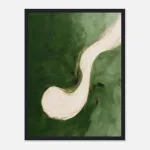 Olive Flow Framed Poster with Black frame