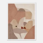 Earth Geometry Framed Poster with White frame