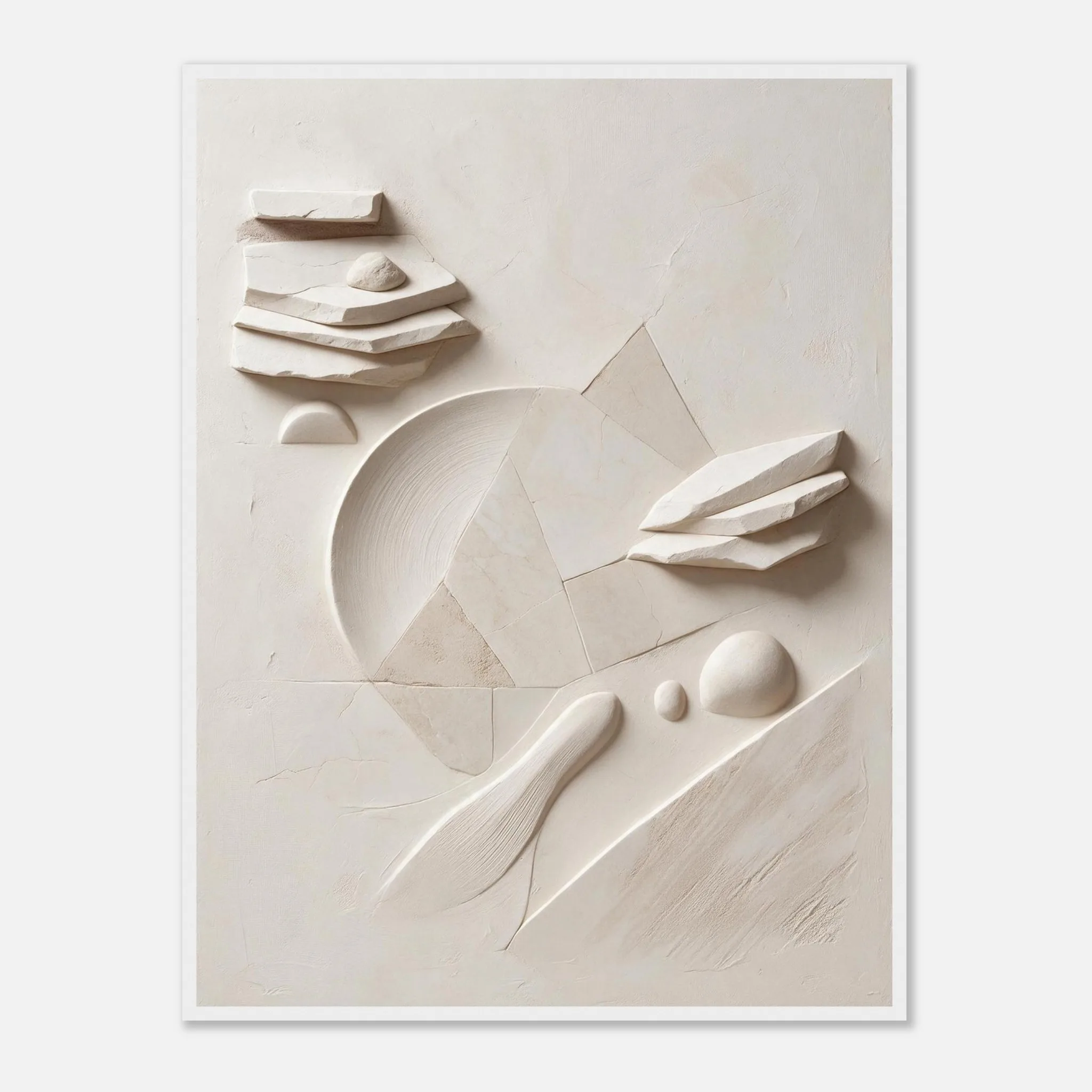 Mineral Ivory Framed Poster with White frame