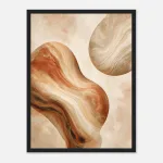 Terracotta Current Framed Poster with Black frame
