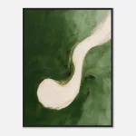 Olive Flow Framed Poster with Black frame