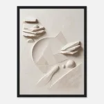 Mineral Ivory Framed Poster with Black frame