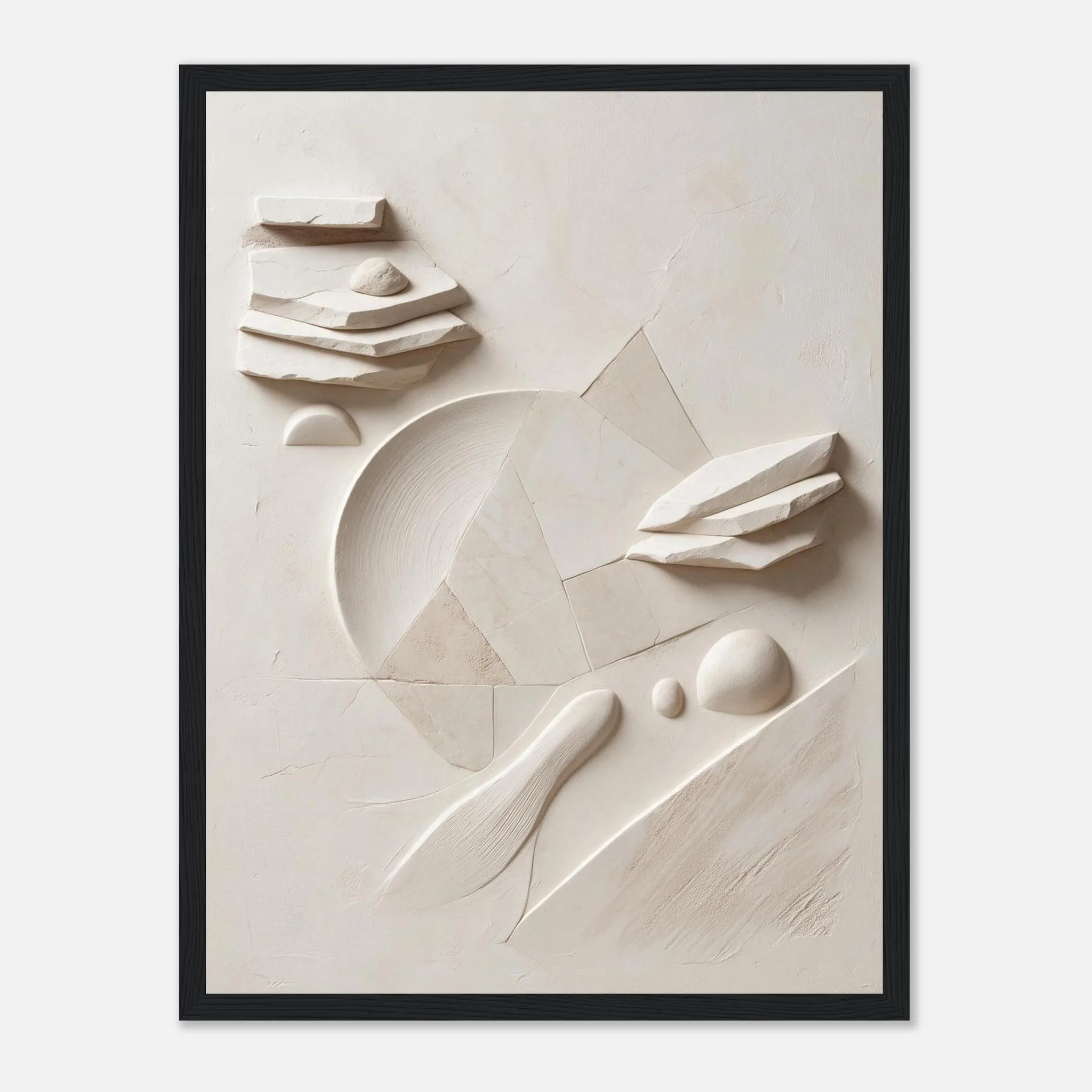 Mineral Ivory Framed Poster with Black frame