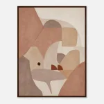 Earth Geometry Framed Poster with Dark wood frame