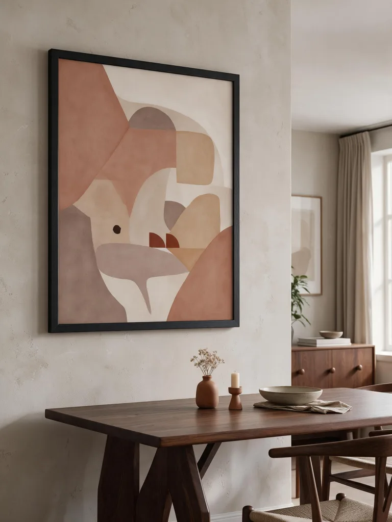 Earth Geometry framed wall art - black frame lifestyle view