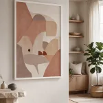Earth Geometry framed wall art - white frame lifestyle view