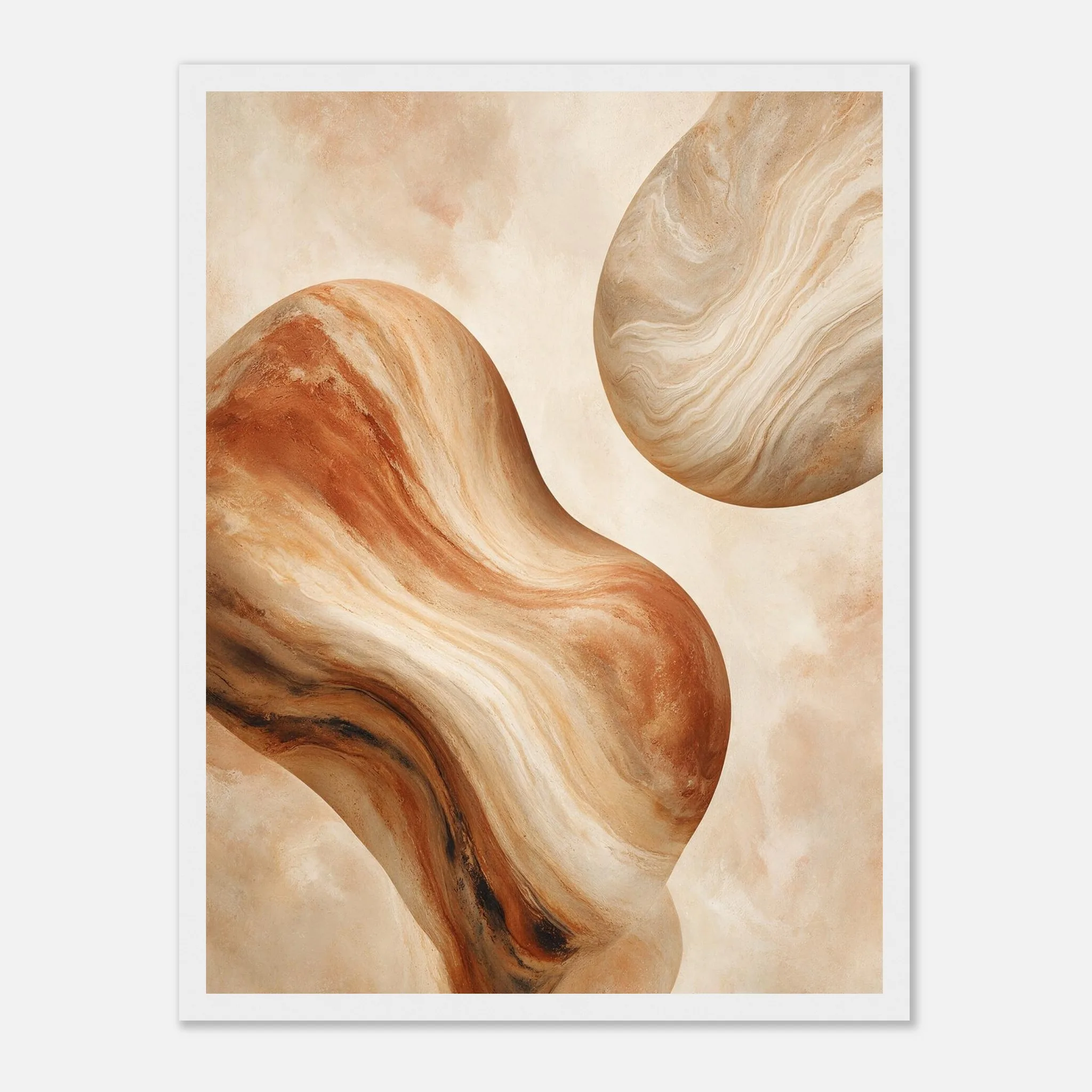 Terracotta Current Framed Poster with White frame