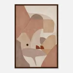 Earth Geometry Framed Poster with Dark wood frame