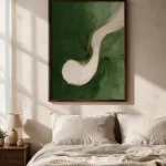 Olive Flow framed wall art - white frame lifestyle view