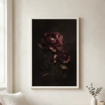 Burgundy Nocturne framed wall art - white frame lifestyle view