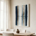 Blue Earth Rhythm framed wall art - white frame lifestyle view