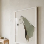 Quiet Equus framed wall art - white frame lifestyle view