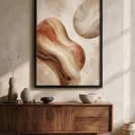 Terracotta Current framed wall art - black frame lifestyle view