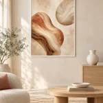 Terracotta Current framed wall art - white frame lifestyle view