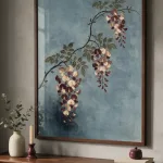 Wisteria Dusk framed wall art - white frame lifestyle view